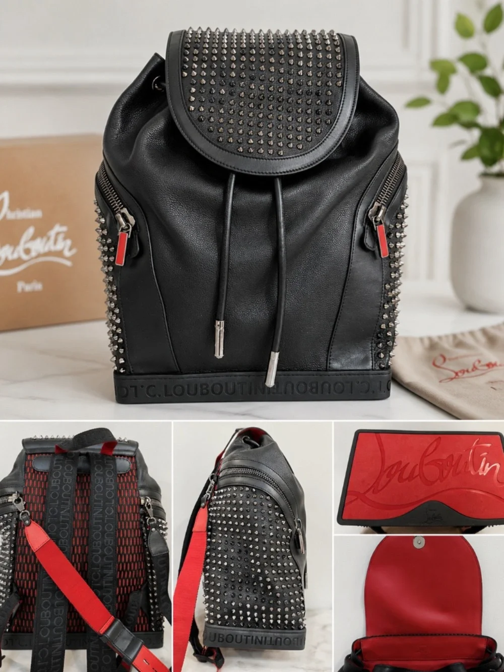 Christian Louboutin Explorafunk Spiked Black LG full backpack Men’s Unisex